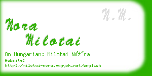 nora milotai business card